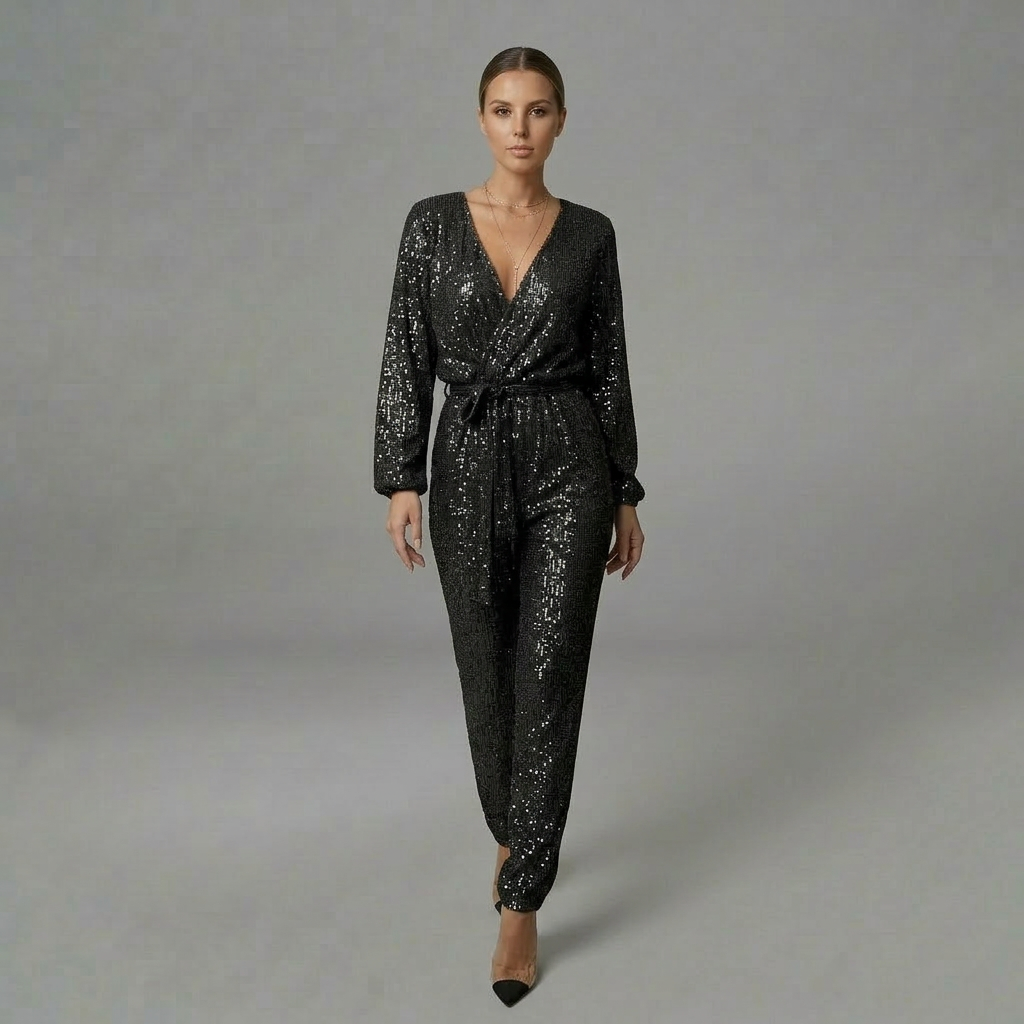 Sylvie - Combinaison à manches longues à paillettes