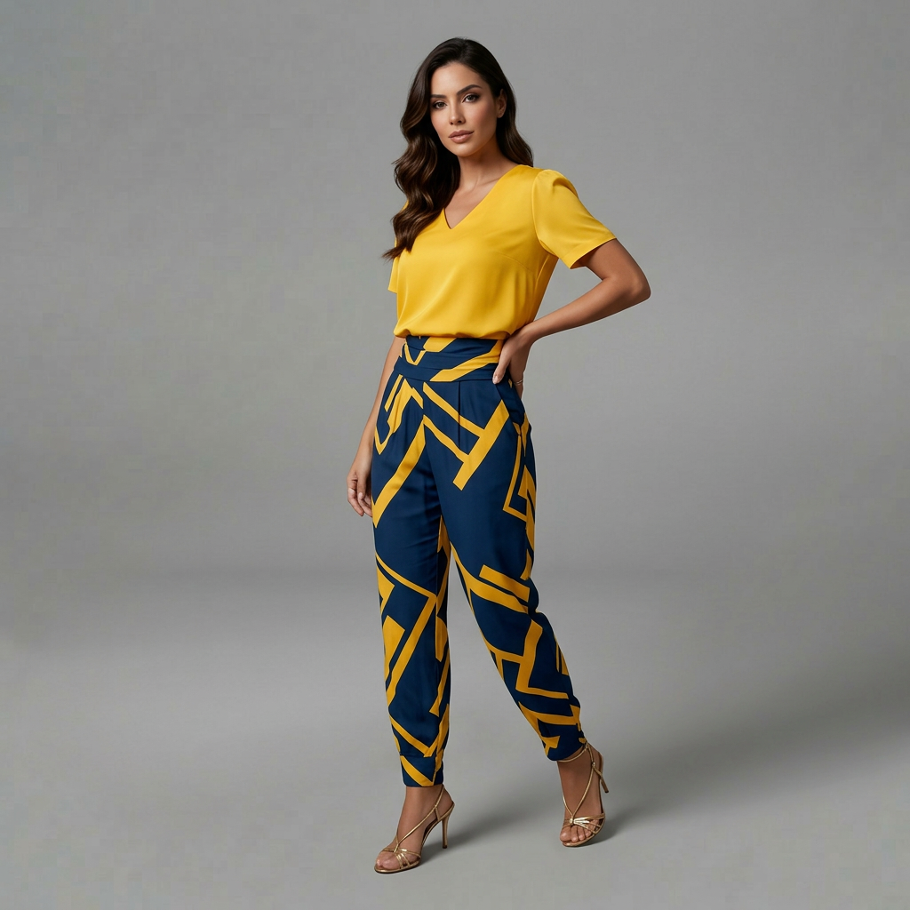 Florence - Ensemble tendance avec chemisier et pantalon